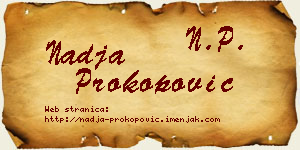 Nadja Prokopović vizit kartica